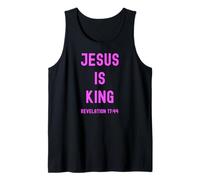 Jésus est Roi Apocalypse 17:14 Scripture God Pink Bible Girl Débardeur