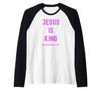 Jésus est Roi Apocalypse 17:14 Scripture God Pink Bible Girl Manche Raglan