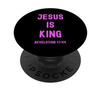 Jésus est Roi Apocalypse 17:14 Scripture God Pink Bible Girl PopSockets PopGrip Adhésif