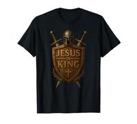 Jésus est roi | Armure de Dieu Bouclier et épée hommes chrétiens T-Shirt