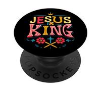 Jésus est Roi, Dieu Religieux chrétien, Foi, Verset biblique PopSockets PopGrip Adhésif