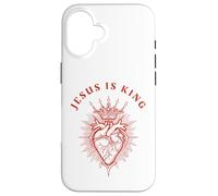 Jésus est roi et le sacré cœur chrétien Coque pour iPhone 16