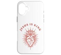 Jésus est roi et le sacré cœur chrétien Coque pour iPhone 16 Plus