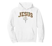 Jésus est Roi Foi chrétienne Croix Florale Religieuse œuvre d'art Sweat à Capuche