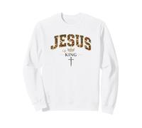 Jésus est Roi Foi chrétienne Croix Florale Religieuse œuvre d'art Sweatshirt