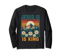 Jésus est Roi, Foi chrétienne, Montagne, Nature, rétro Manche Longue