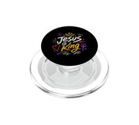Jésus est Roi Foi chrétienne Religieuse Typographie culte PopSockets PopGrip pour MagSafe