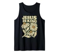 Jésus est Roi Rétro Daisy Christian Floral Débardeur