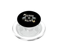 Jésus est Vivant Fleur chrétienne Foi Culte Religieux PopSockets PopGrip pour MagSafe