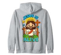 Jésus est Vivant, Joli Tableau chrétien de Pâques Kawaii, il est ressuscité Sweat à Capuche