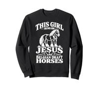 Jésus et Belge Cheval Chrétien Cheval Fille Sweatshirt