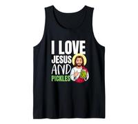 Jésus et cornichons Amoureux du Concombre chrétien Débardeur