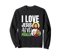 Jésus et cornichons Amoureux du Concombre chrétien Sweatshirt