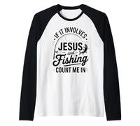 Jésus et la pêche comptent sur Moi dans Christian Fisherman Manche Raglan