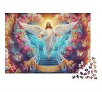 Jésus et Le Lion 1000 Pieces Extra-Thick Cardboard Art Spirituel ailé Jigsaw Puzzle Set Adult Stress Relief Educational Game Gift for Adult Collectors 70x50cm/1000pcs