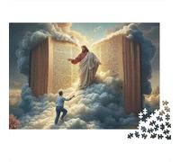 Jésus et Le Livre Saint Puzzle 1000 Pièces Carton Premium pour Couples, Entraînement De Concentration, Loisir en Intérieur, pour Habitants D’Appartements 52x38cm/1000pcs