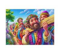 Jésus et Ses Disciples 500 Pièces Puzzle Collectionneur en Carton Rigide sans Déformation Blé, forêt et Ciel Très Difficile Motif Complexe Décoration Murale Qualité Premium 500 PCS