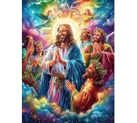 Jésus et ses disciples dans la forêt magique 500 Pieces Casse-tête Débutant En Carton Anti-Déchirure Animal mignon de conte de fées Facile Apprentissage Loisir Créatif Décoration Murale Petit Prix Pas