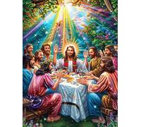 Jésus et Ses Disciples Lors d'un festin au Coucher de Soleil 500 Pieces Casse-tête pour Ado en Carton Épais Rigide Facile Débutant Jeu De Société Soirée Entre Amis Cadeau Anniversaire Premium 500 PCS