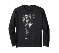 Jesus Face Crown of Thorns God Bible Christian Easter Manche Longue
