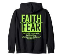 Jesus Faith Over Fear Green Psalms 118:6 Christian Scripture Sweat à Capuche