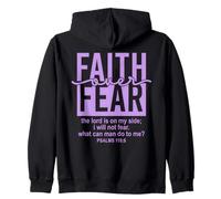Jesus Faith Over Fear Purple Psalm 118:6 Christian Scripture Sweat à Capuche