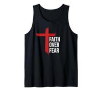 Jesus Faith Over Fear Red Christian Cross Psalms 118:6 Bible Débardeur