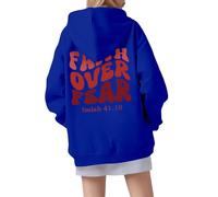 Jesus Faith Over Fear Sweat à capuche confortable avec cordon de serrage pour femme - Pull gothique chrétien - Hauts religieux - Doublure en polaire avec capuche - Lettres graphiques - Automne