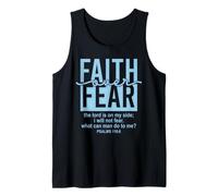 Jesus Faith Over Fear White Blue Psalms 118:6 Christian God Débardeur