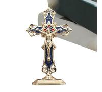 Jesus Figurines - Car Religious Crucifix for Home and Vehicle Devotion | Handcrafted Jesus Christ Ornament with Decorative Base, Spiritual Display for Prayer, Easter, Christmas, Altar, Shelf, or Relig