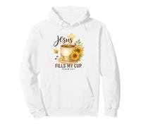 Jesus Fills My Cup Psalm 23:5 Watercolor Sunflower Sweat à Capuche