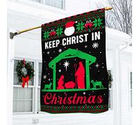 Jésus Garde Le Christ À Noël Drapeau De Jardin Drôle Drapeaux De Pirate Durable Drapeaux De Vacances Décoration Pour Patio Maison Porche M
