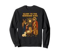 Jésus, Gloire au Roi Nouveau-né, rétro, Homme, chrétien Sweatshirt