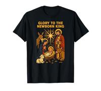 Jésus, Gloire au Roi Nouveau-né, rétro, Homme, chrétien T-Shirt