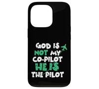 Jesus God is The Pilot Aviation Christian Faith Coque pour iPhone 13 Pro