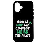 Jesus God is The Pilot Aviation Christian Faith Coque pour iPhone 16