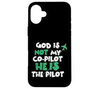 Jesus God is The Pilot Aviation Christian Faith Coque pour iPhone 16 Plus