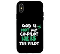 Jesus God is The Pilot Aviation Christian Faith Coque pour iPhone X/XS