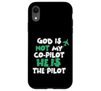 Jesus God is The Pilot Aviation Christian Faith Coque pour iPhone XR