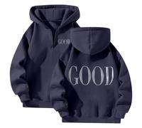 Jesus Good Cute Hoodies for Women Fall Casual Christian Loose with Hood Sweatshirts God Trendy Vintage Athletic Zip Up Pullover Hoodies College I Love Jesus Religiious Hooded Fashion, bleu marine, M