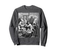 Jésus Guérissant Les Malades Gustave Dore Religieux Art Biblique Sweatshirt, Unisexe pour Adultes, Chiné Foncé, S