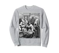 Jésus Guérissant Les Malades Gustave Dore Religieux Art Biblique Sweatshirt, Unisexe pour Adultes, Gris Chiné, S