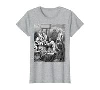Jésus Guérissant Les Malades Gustave Dore Religieux Art Biblique T-Shirt, Femme, Gris Chiné, S