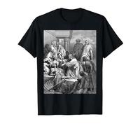 Jésus Guérissant Les Malades Gustave Dore Religieux Art Biblique T-Shirt, Homme, Noir, S