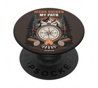Jesus Guides My Path - Psalm 32:8 Christian Faith Camping PopSockets PopGrip Adhésif