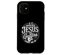 Jesus Guitar Christian Guitar Jesus Music Church Musician Coque pour iPhone 11