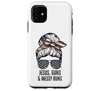 Jésus Guns and Messy Buns Flag Second Amendment chrétien Coque pour iPhone 11