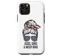 Jésus Guns and Messy Buns Flag Second Amendment chrétien Coque pour iPhone 11 Pro