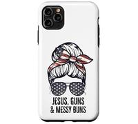 Jésus Guns and Messy Buns Flag Second Amendment chrétien Coque pour iPhone 11 Pro Max