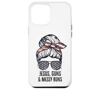 Jésus Guns and Messy Buns Flag Second Amendment chrétien Coque pour iPhone 12 Pro Max